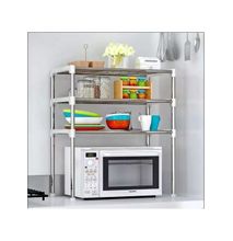 Microwave Oven Stand organizer white&silver expandable